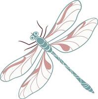 Watercolor style dragonfly with soft transparent wings in elegant artistic layout vector