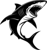 Aggressive Shark with Open Mouth in Sharp Silhouette vector