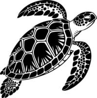 Top View Turtle Silhouette with Decorative Shell vector