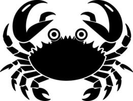 Fearful Crab Face Silhouette in Simple Black Design vector
