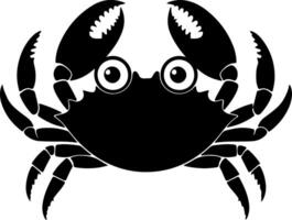 Scared Crab Face Silhouette with Expressive Eyes vector