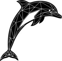 Minimal Dolphin Using Geometric Line Silhouette vector