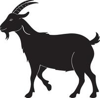 Goat Silhouette with Artistic Zentangle Inspired Pattern vector