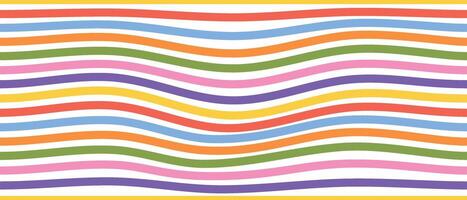 Seamless doodle pattern with vibrant wavy lines. Fun rainbow colorful background for creative projects, textiles, and wallpapers vector