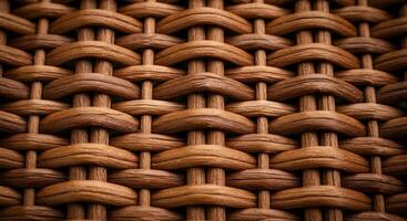 Close Up of Woven Material Texture Showing Brown Pattern and Design photo