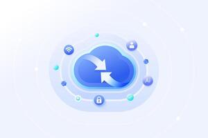 Cloud Computing Network Connection Platform data synchronize cloud-based applications application vector