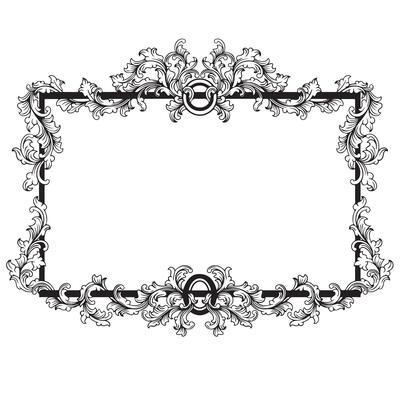 vintage frame border with floral ornament