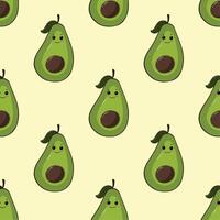 seamless pattern with avocado illustration art vector