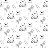 seamless pattern with ghost boo vector