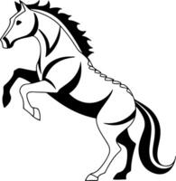 Flat horse silhouette in angular paper cut style with layered effect, made for clean minimalistic and modern illustrations vector