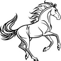 Galloping horse silhouette in tribal style from side view with ornate flowing lines, perfect for simple but detailed visuals vector