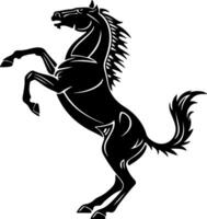 Rearing horse silhouette in bold flat style with firm stance and sharp lines, made for clean silhouette scenes with no clutter vector