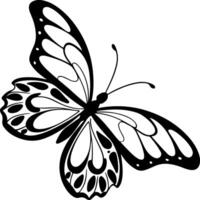 Abstract butterfly silhouette featuring negative space design in black, clean symmetrical shape, stock ready and ideal for tracing vector