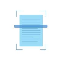 Document scanner icon. Digital scanner. Scanning text. Icon for mobile app. vector