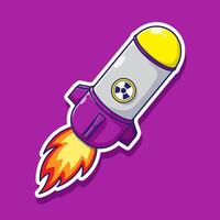 Nuclear atomic bomb sticker illustration cartoon with simple concept isolated, Suitable used for games, web, or others event vector
