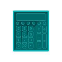 Calculator with number on white background vector