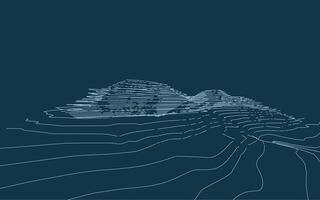 Wireframe surrounding contour. Topographic element pattern for background. Landscape topography contour line and layer. . vector