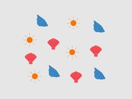 A repeating pattern of orange suns vector
