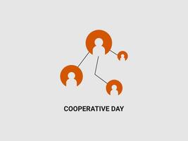 A network icon depicting several human figures within orange circles vector