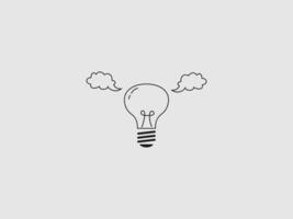 An outline drawing of a lightbulb vector