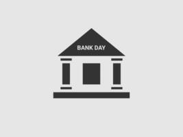 A simple black silhouette icon of a bank building with classical columns vector