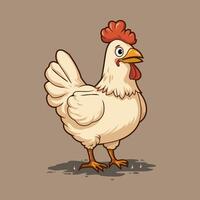chicken standing on plain background vector