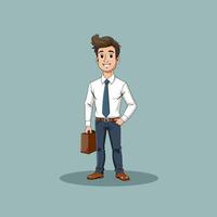 man wearing neat clothes ready to go to the office vector