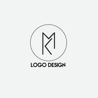 MK initial logo design app vector
