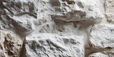 close-up of textured white stone wall surface photo