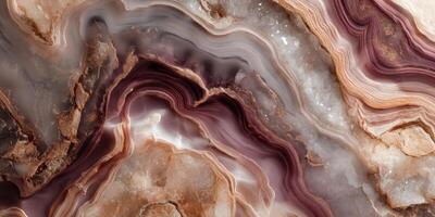 Close up of polished natural agate stone layers and patterns photo