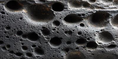Close up texture of porous volcanic rock surface photo