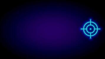 A small neon-blue target fades into a wide backdrop, symbolizing a distant goal or long-range vision in visual storytelling video