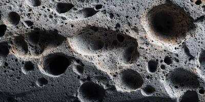 Close up texture of volcanic rock with holes photo