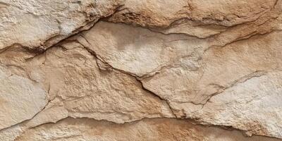 Close up texture of natural cracked sandstone surface photo