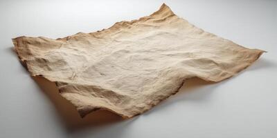 Close up of textured aged brown parchment paper photo