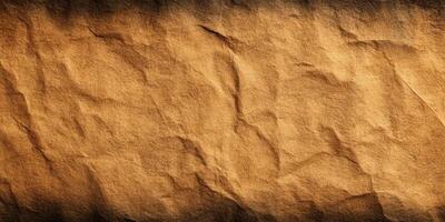Close Up Texture of Crumpled Brown Paper Background photo