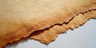 closeup of torn aged vintage paper texture background photo