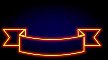 A glowing red neon banner ribbon stretches across the frame, ideal for text overlays or highlighting announcements in digital visual designs video