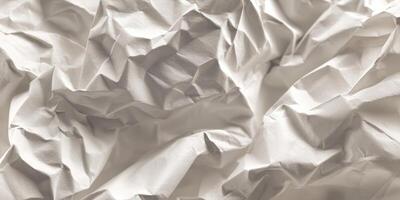 Detailed close up of crumpled white paper texture photo