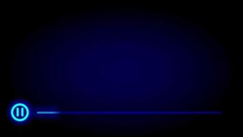 A small neon blue pause icon sits at the start of a thin line, creating a minimalist audio bar concept ideal for sleek media interfaces video
