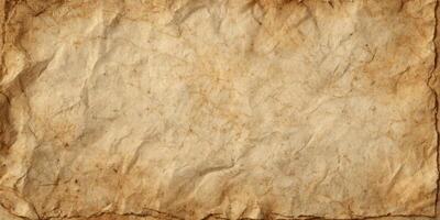 textured aged vintage paper background with wrinkles photo