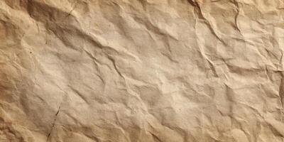 Textured wrinkled brown kraft paper background photo