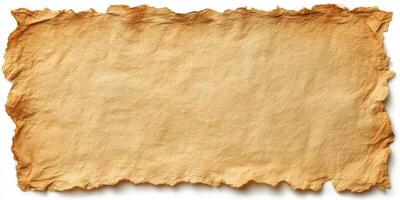 Textured vintage torn paper background in brown photo