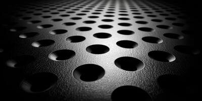 Close up of textured surface with circular holes pattern photo