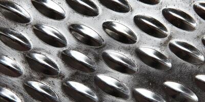 Close up of metallic industrial textured surface pattern photo
