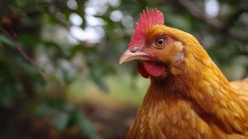 Close-up of a Vibrant Rooster in Nature Setting photo