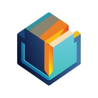 Abstract Isometric Cube Design with Vibrant Color Palette vector