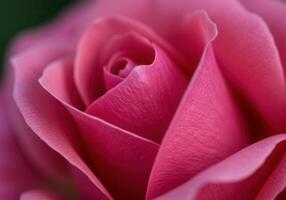 Intimate view of a radiant pink rose, its petals gracefully unfurling in delicate detail. photo
