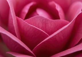 A detailed view of a pink rose's petals, showcasing its delicate structure. photo