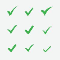 Dynamic flat style check mark symbol for apps and more vector